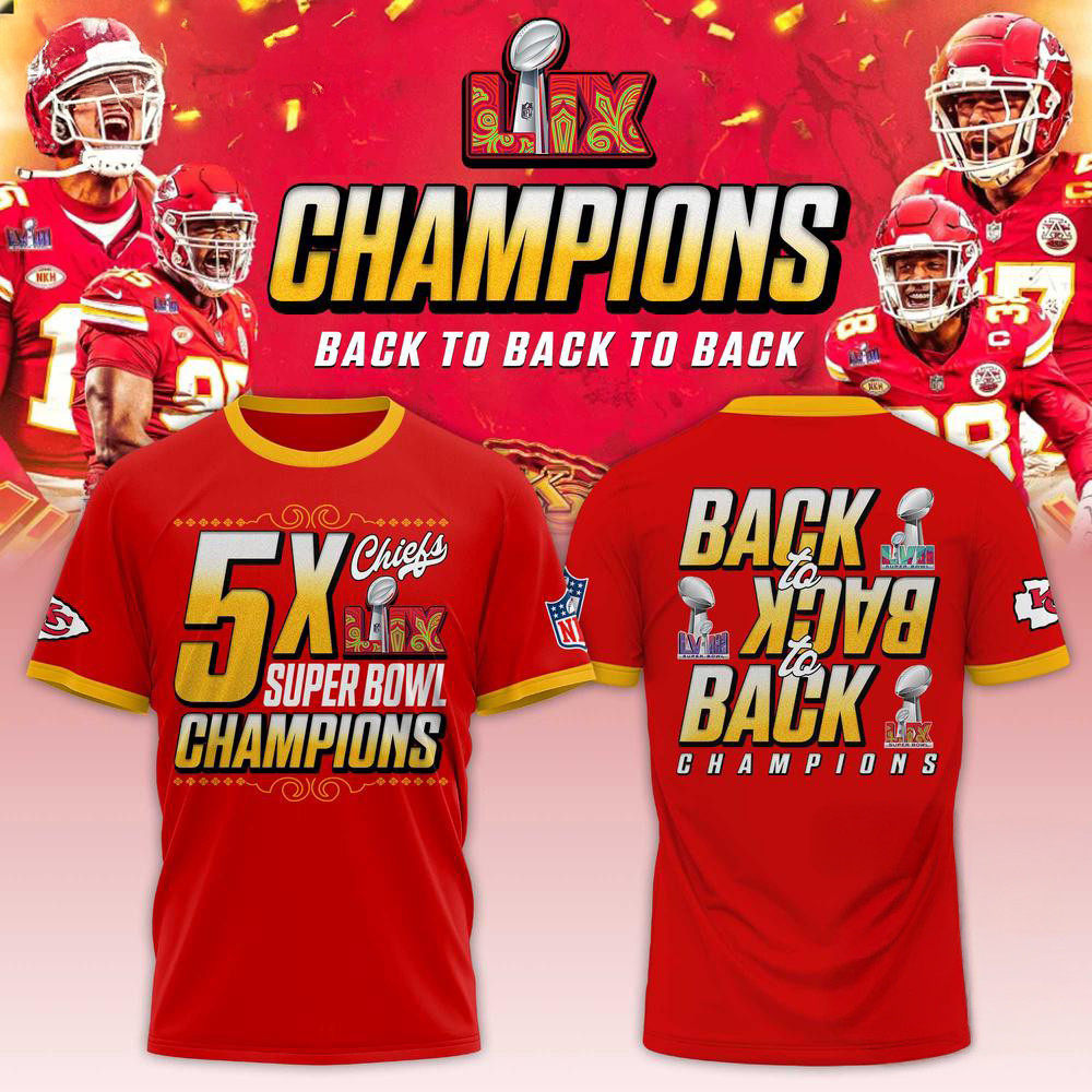 Kansas City Chiefs Back To Back To Back Super Bowl LIX Champions Shirt Football Oregontrailrvpk Shirt