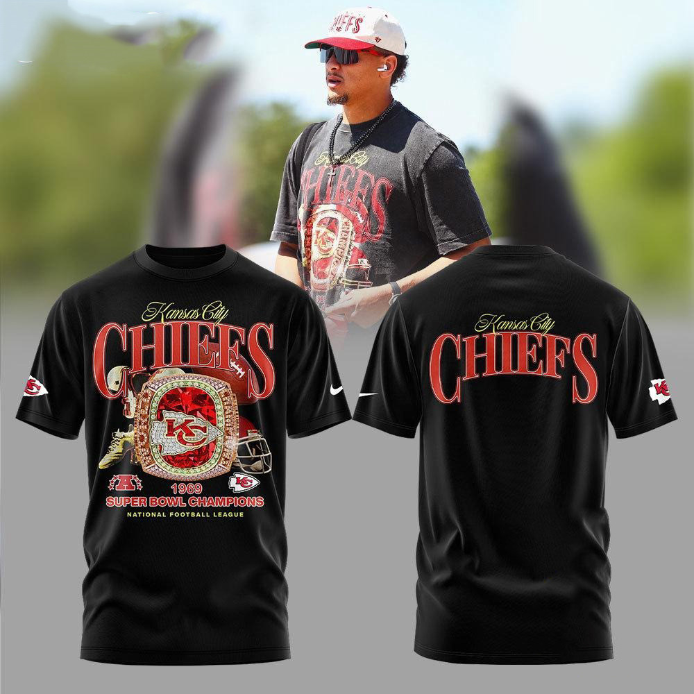 Kansas City Chiefs NFL 1969 Super Bowl Champions Design T-Shirt Best Gifts For Football Fans Oregontrailrvpk Shirt