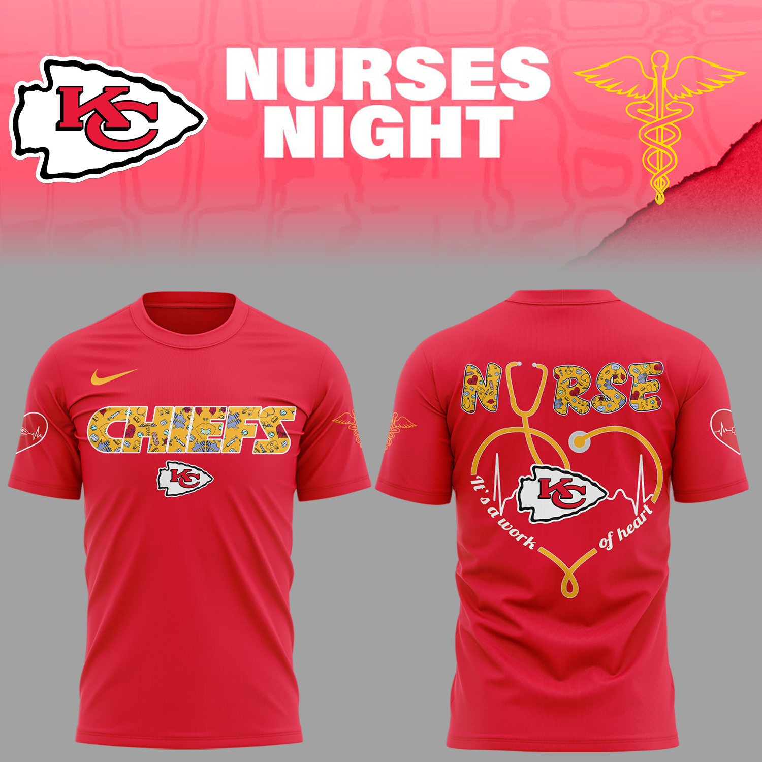 Kansas City Chiefs Nurses Appreciation T-Shirt Best Gifts For Football Players Oregontrailrvpk Shirt