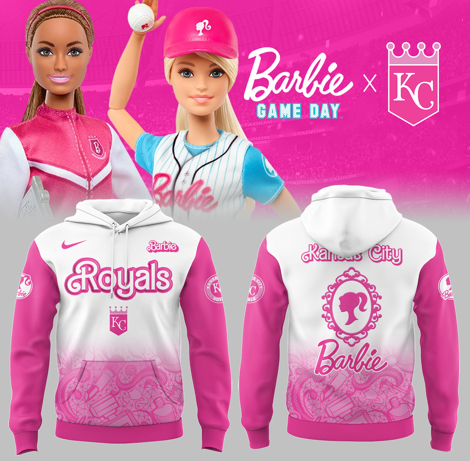 Kansas City Royals Baseball Barbie Night Hoodie Gift Ideas For Baseball Players