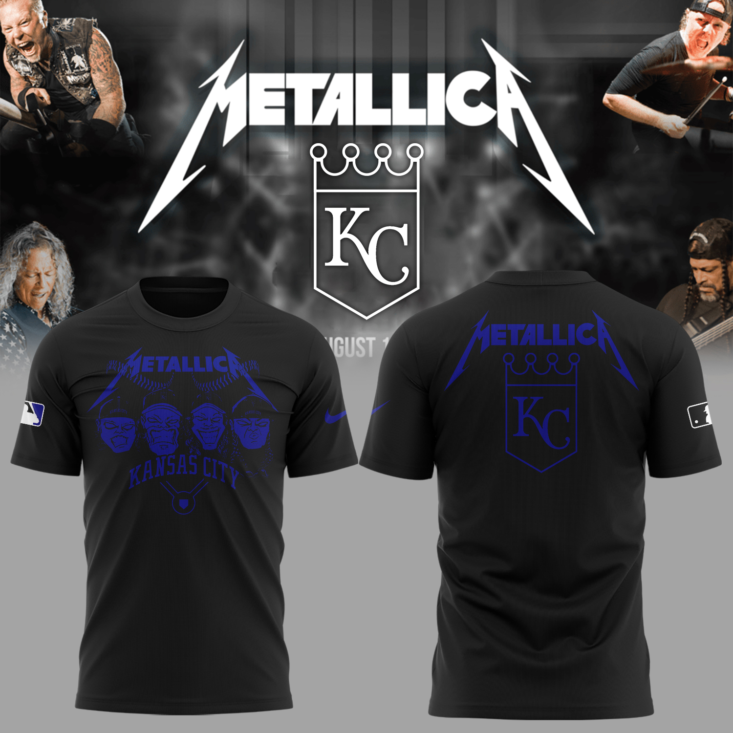 Kansas City Royals Baseball Metallica Night T-Shirt Baseball Oregontrailrvpk Shirt