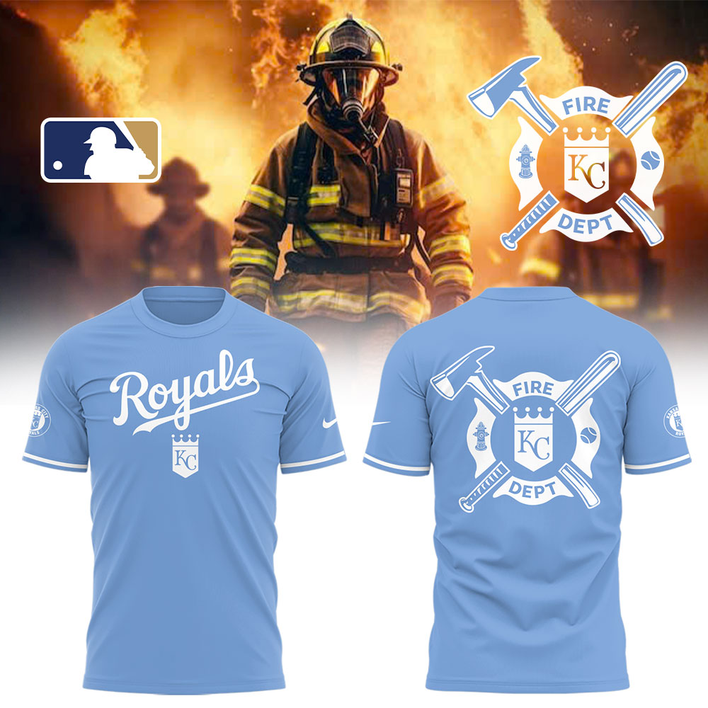 Kansas City Royals x Firefighter Appreciation Night T-Shirt Baseball Mom Gifts Oregontrailrvpk Shirt