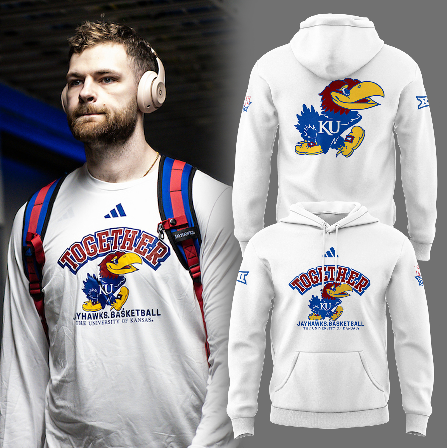 Kansas Men's Basketball TOGETHER Hoodie Presents For A Basketball Player