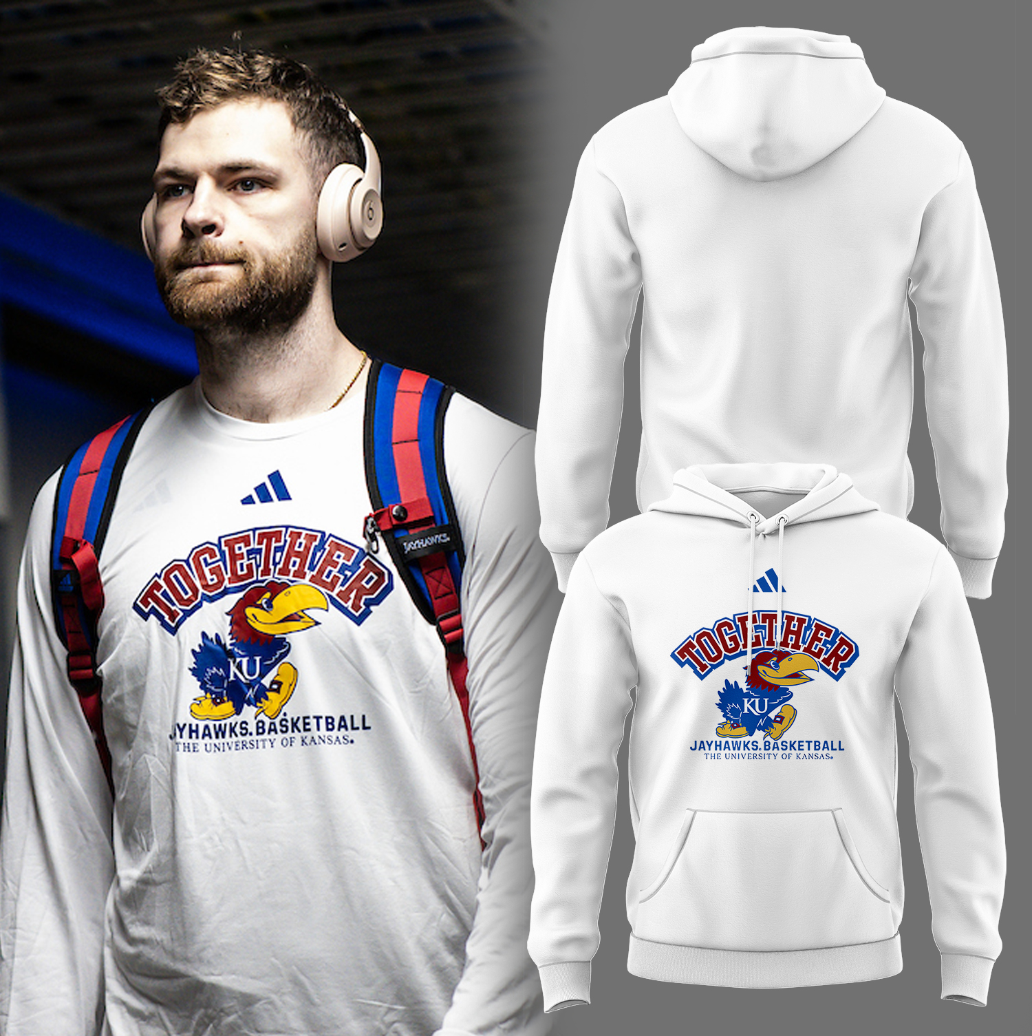 Kansas Men's Basketball TOGETHER Hoodie Presents For Basketball Players