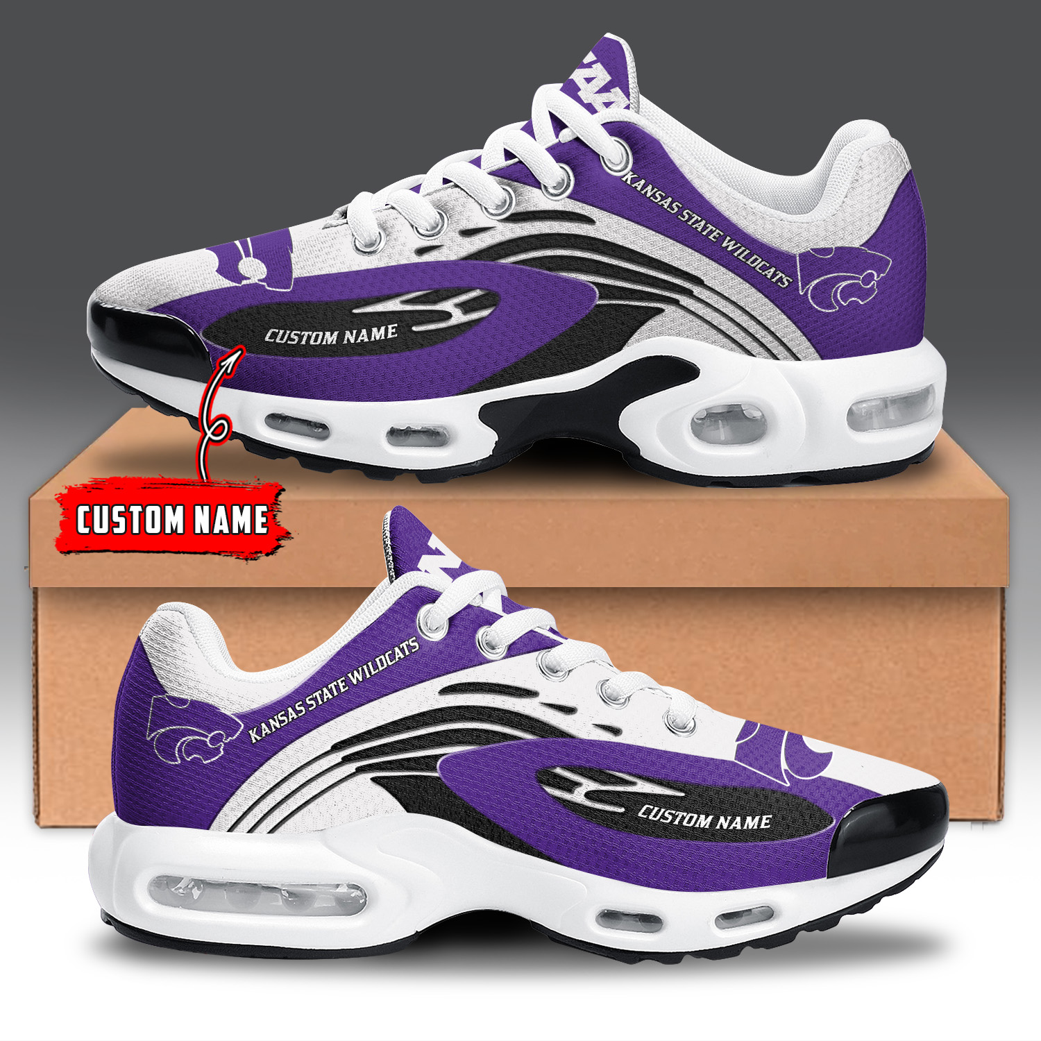 Kansas State Wildcats Air Max Plus Shoes Sneakers For Men And Women
