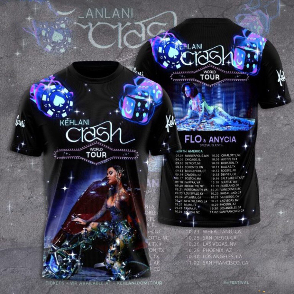 Kehlani Crash Tour Schedule Fans Lover T-Shirt Oregontrailrvpk Shirt