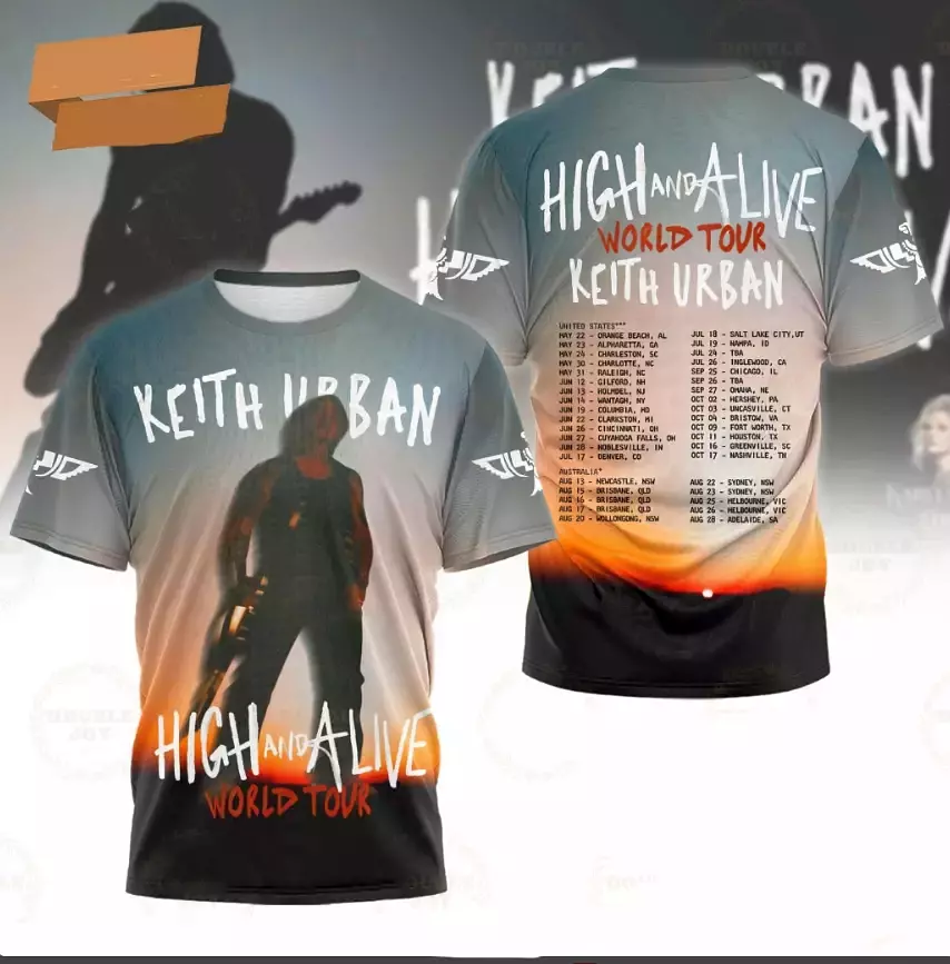 Keith Urban High And Alive World Tour AOP 3D T-shirt Oregontrailrvpk Shirt