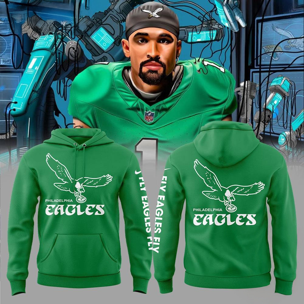 Kelly Green Philadelphia Eagles Big And Tall Club Logo 3D Hoodie Football