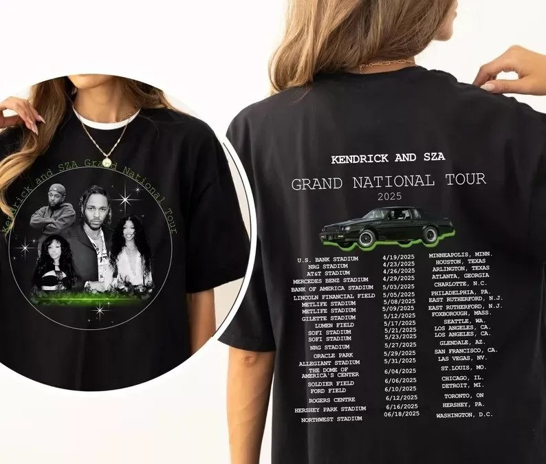 Kendrick And SZA Grand National Tour 2025 T-Shirt Music Lovers Oregontrailrvpk Shirt