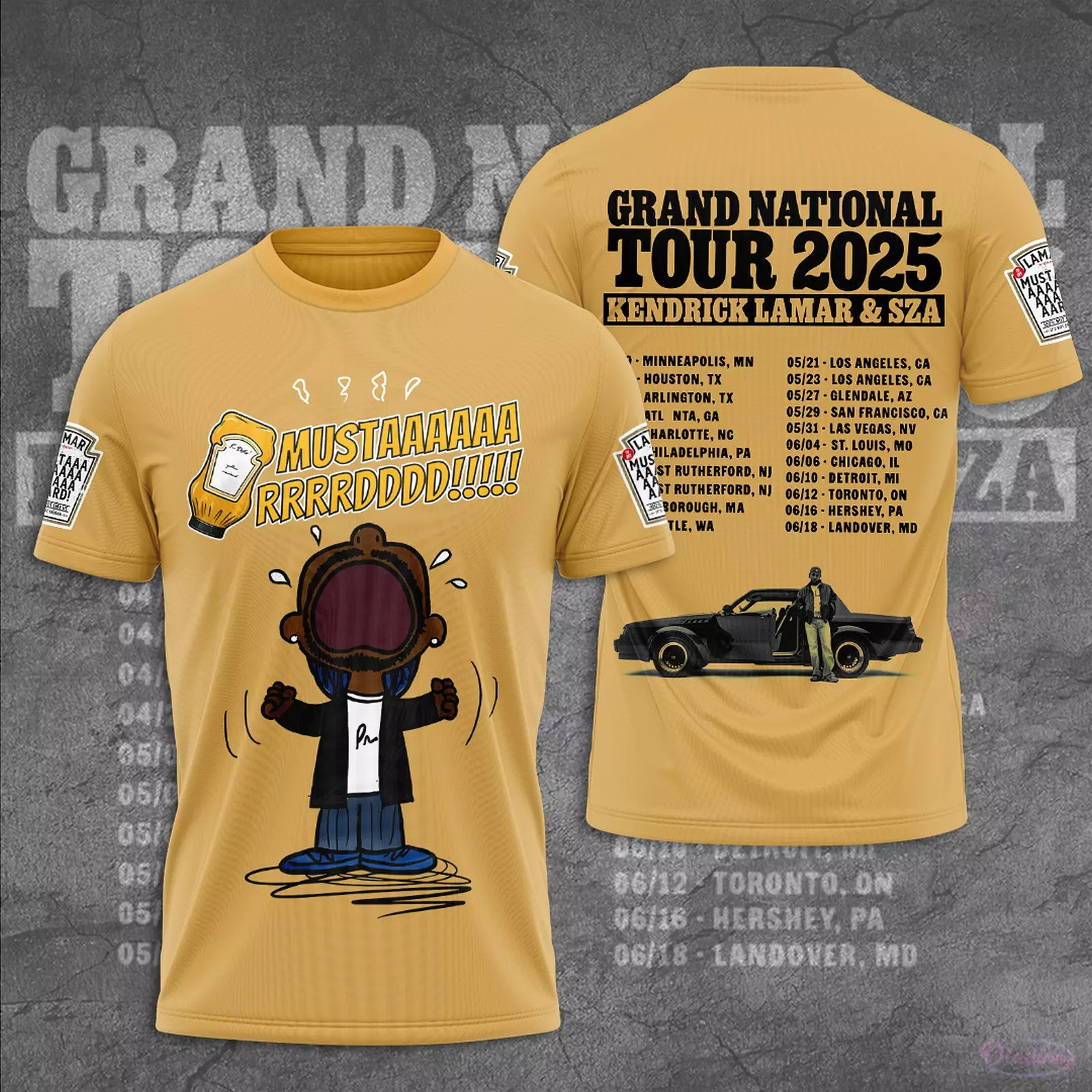 Kendrick Lamar 2025 Grand National Tour 3D Shirt Oregontrailrvpk Shirt