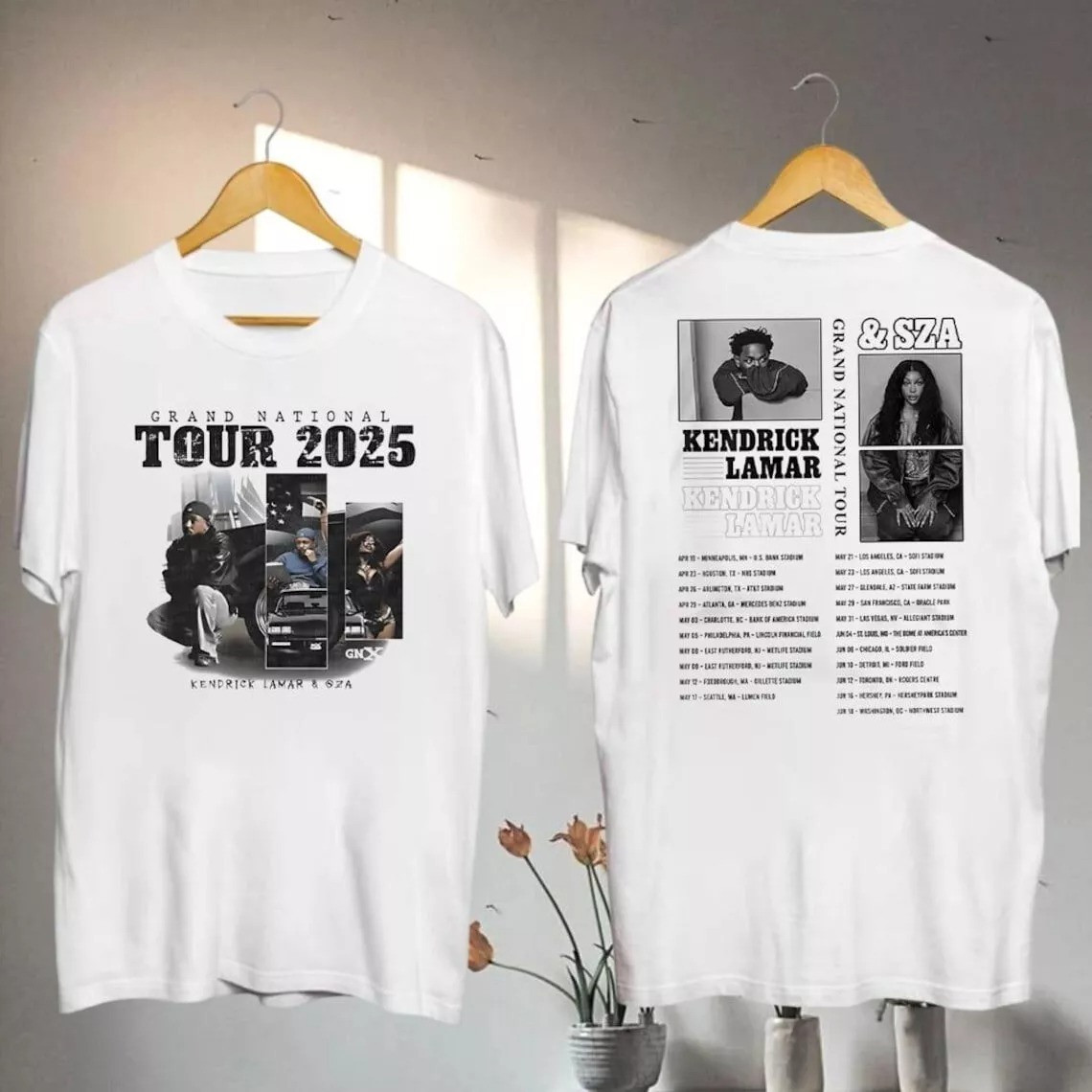 Kendrick Lamar 2025 Grand National Tour T-Shirt Kendrick Lamar And SZA Shirt For Fans Oregontrailrvpk Shirt