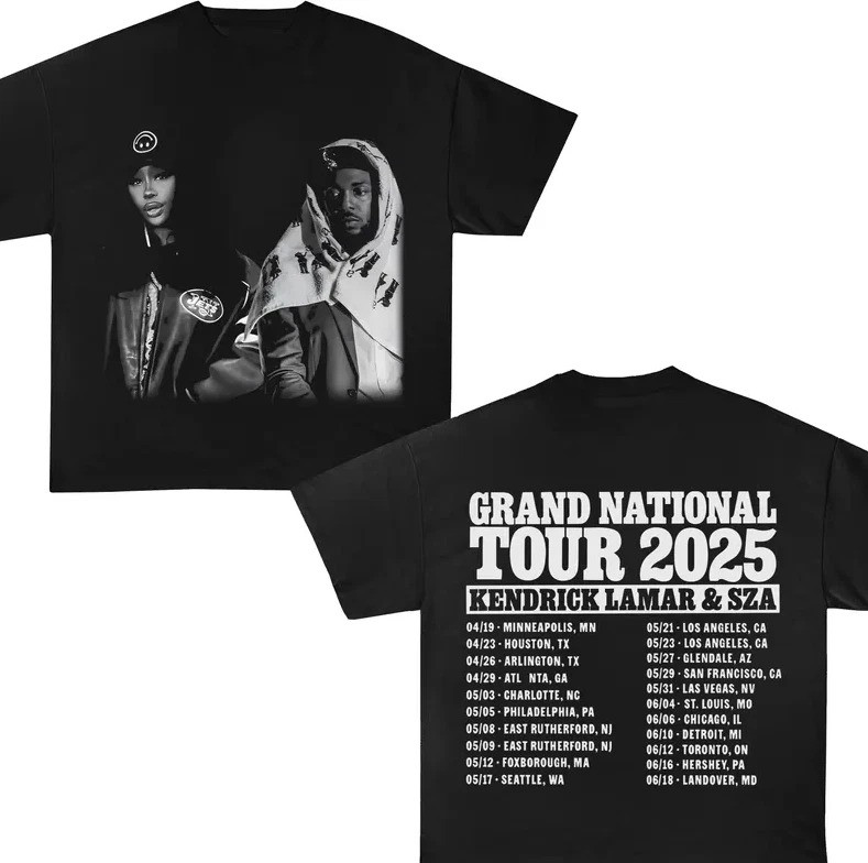 Kendrick Lamar And Sza Grand National Tour 2025 T-Shirt For Oregontrailrvpk Shirt