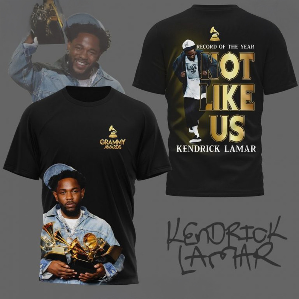 Kendrick Lamar Not Like Us Record of the Year at the Grammy T-Shirt Music Oregontrailrvpk Shirt
