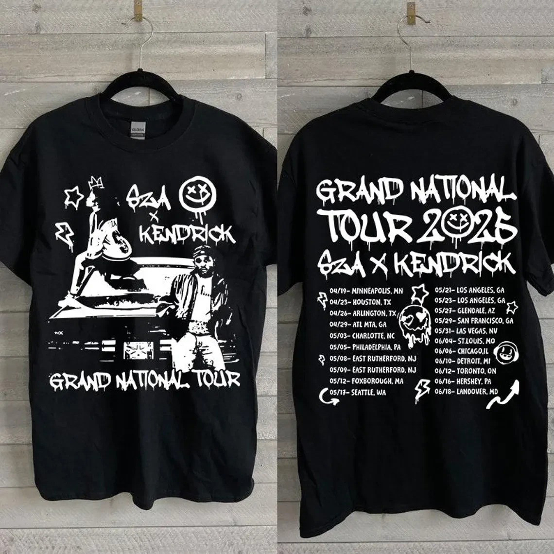 Kendrick Lamar SZA Tour 2025 Shirt Vintage T-Shirt Music Lovers Gifts Oregontrailrvpk Shirt