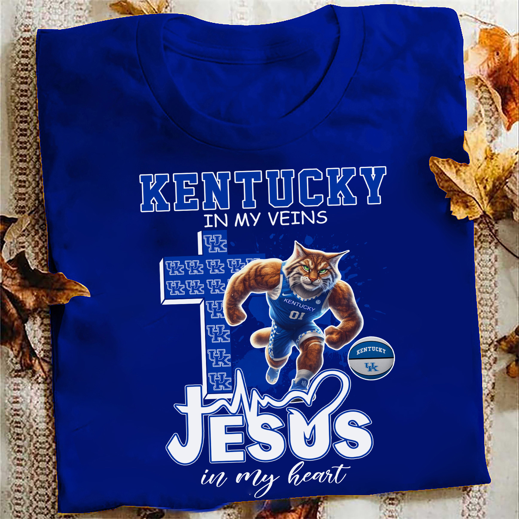 Kentucky In My Veins Jesus In My Heart T-Shirt Gift Ideas For Basketball Lovers Oregontrailrvpk Shirt