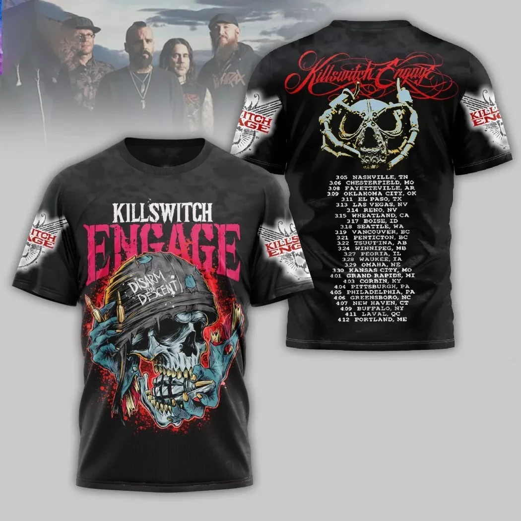 Killswitch Engage Disarm The Descent 2025 Tour 3D T-Shirt Oregontrailrvpk Shirt