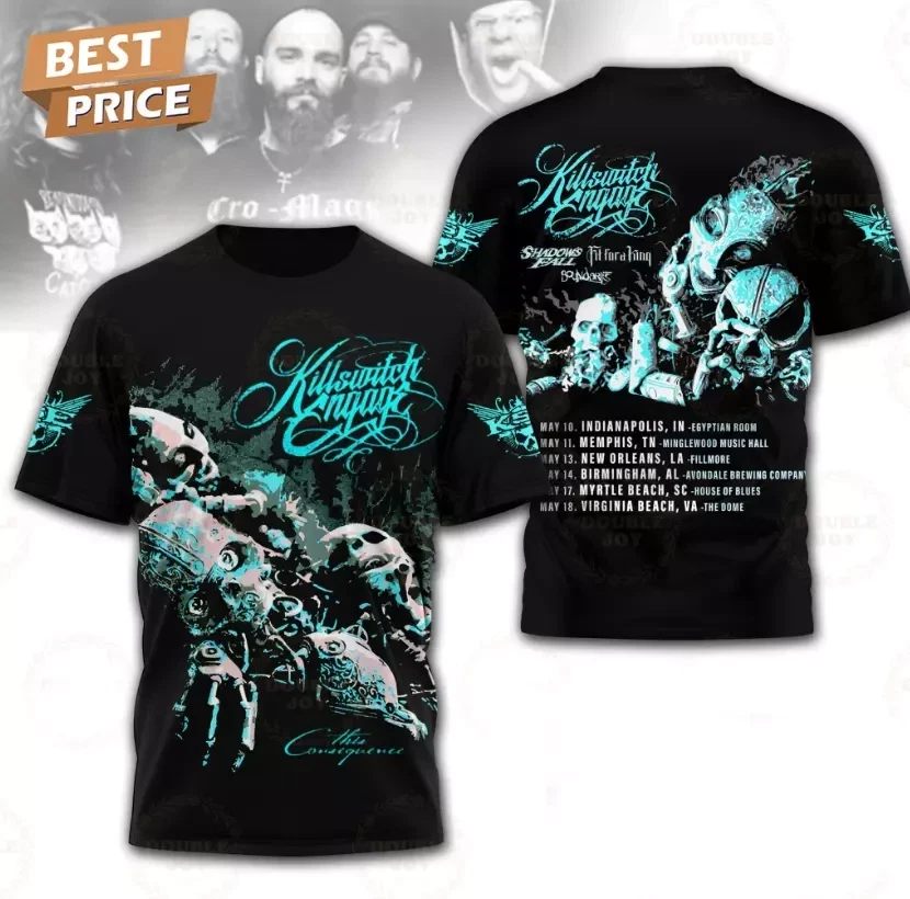 Killswitch Engage Fall Tour 2025 AOP 3D T-shirt Birthday Oregontrailrvpk Shirt