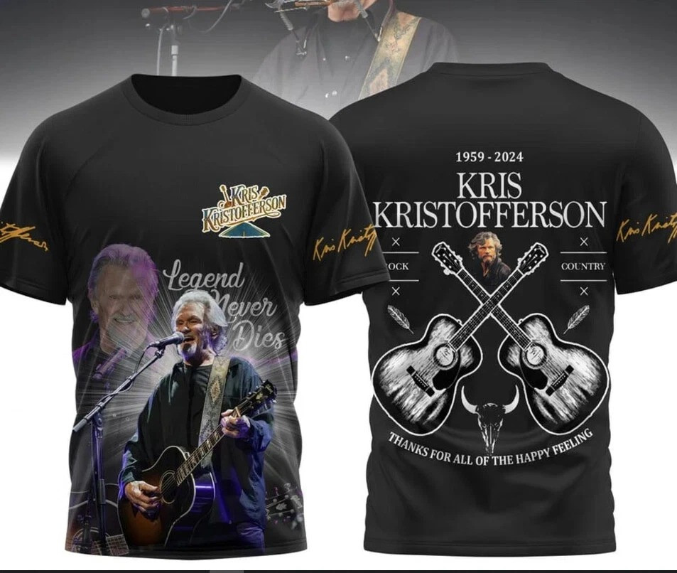 Kris Kristofferson Legend Never Dies 1936-2024 3D T-shirt Memorial Oregontrailrvpk Shirt