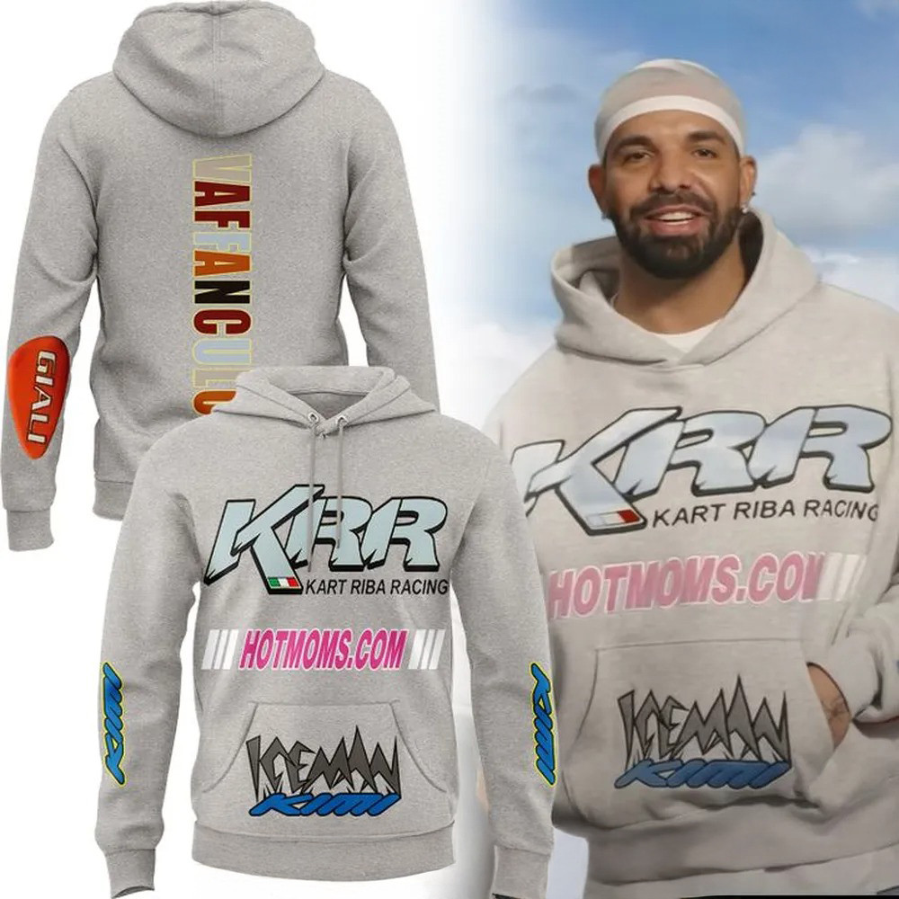 KRR Kart Riba Racing x Hot Moms Statement Special Gray Hoodie