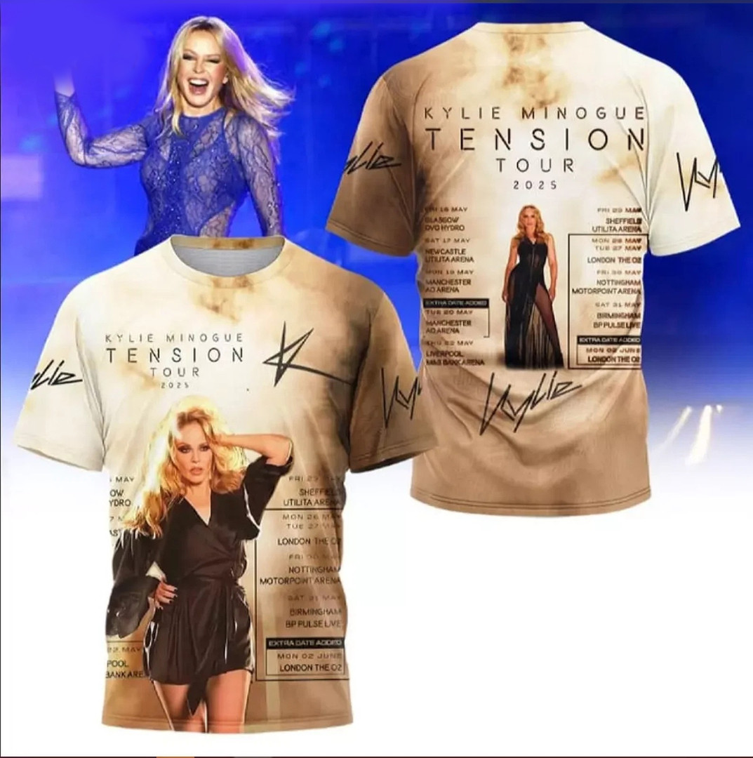 Kylie Minogue Tension Tour 2024 3D T-shirt Oregontrailrvpk Shirt