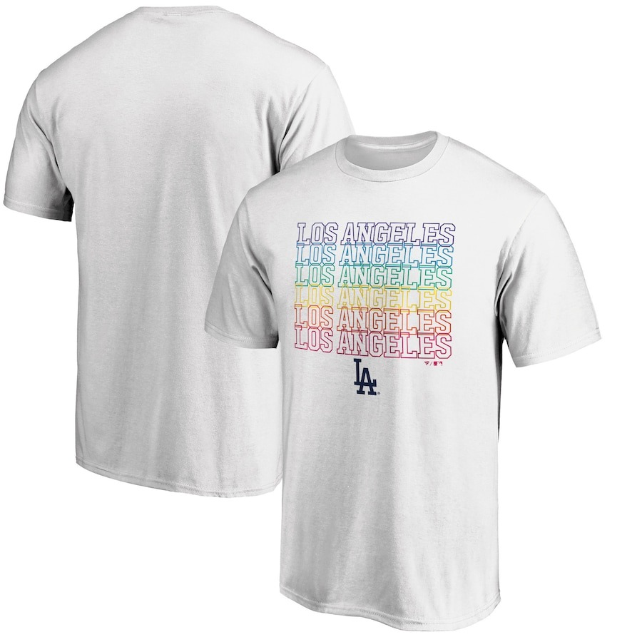 LA Fanatics White Team City Pride T-Shirt Gift For Baseball Lover Oregontrailrvpk Shirt