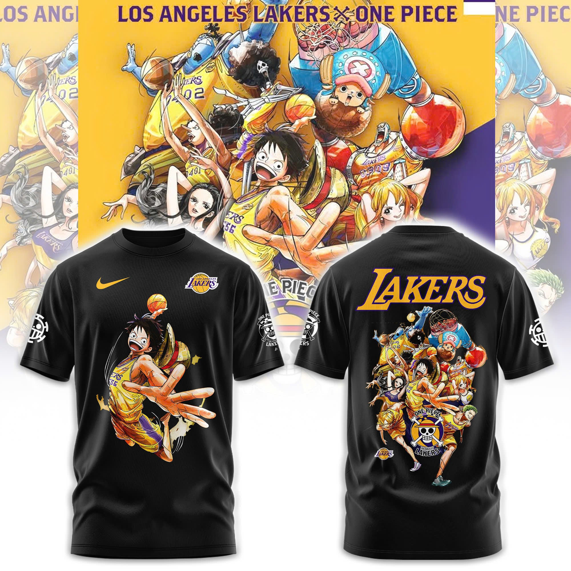 LA Lakers X One Piece Monkey D Luffy T-Shirt Gift Ideas For Basketball Lovers Oregontrailrvpk Shirt