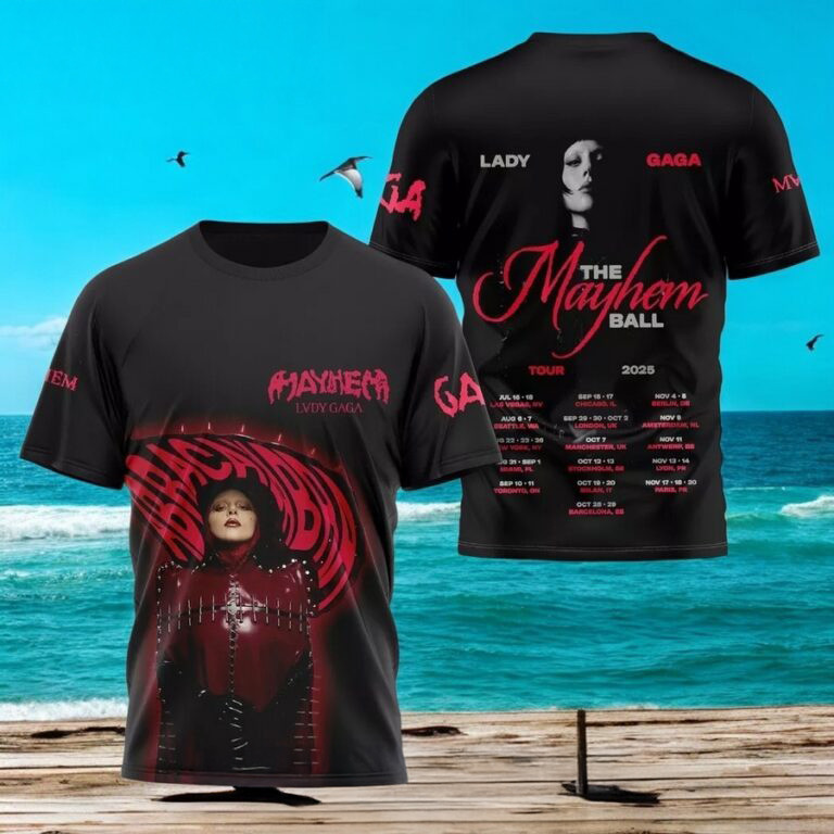 Lady Gaga The Mayhem Ball Tour 2025 3D T-Shirt Gift For Concert Lover Oregontrailrvpk Shirt
