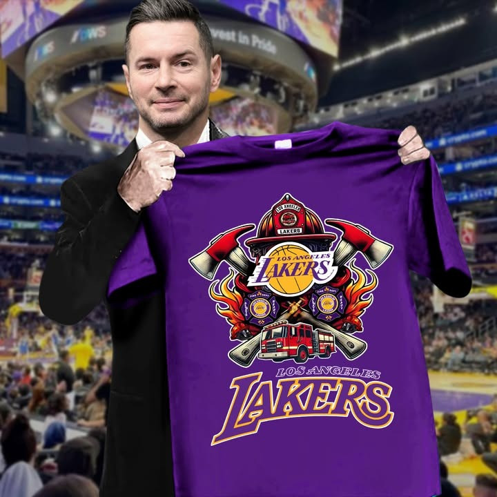 Lakers Firefighter T-shirt Good Gifts For Basketball Lovers Oregontrailrvpk Shirt