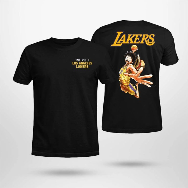 Lakers One Piece Shirt Luffy One Piece LA Los Angeles Lakers Game Night Collab Merch Fans Oregontrailrvpk Shirt