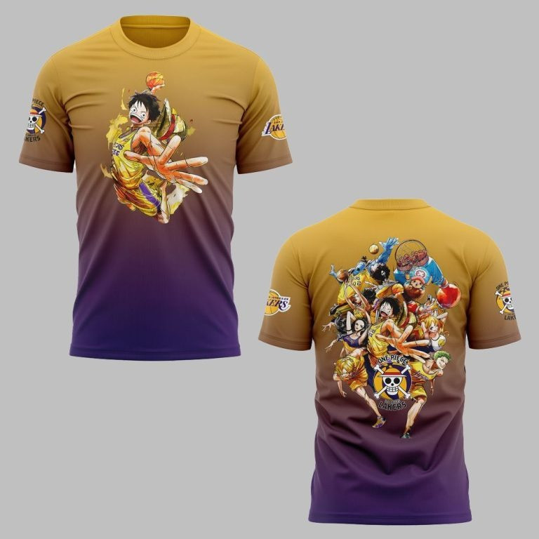 Lakers One Piece Shirt NBA Luffy One Piece LA Los Angeles Lakers Night Collab Merch Apparel Oregontrailrvpk Shirt