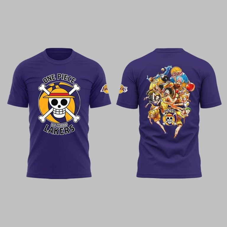 Lakers One Piece Shirt NBA Luffy One Piece Los Angeles Lakers Basketball Fans Merch Gifts Oregontrailrvpk Shirt