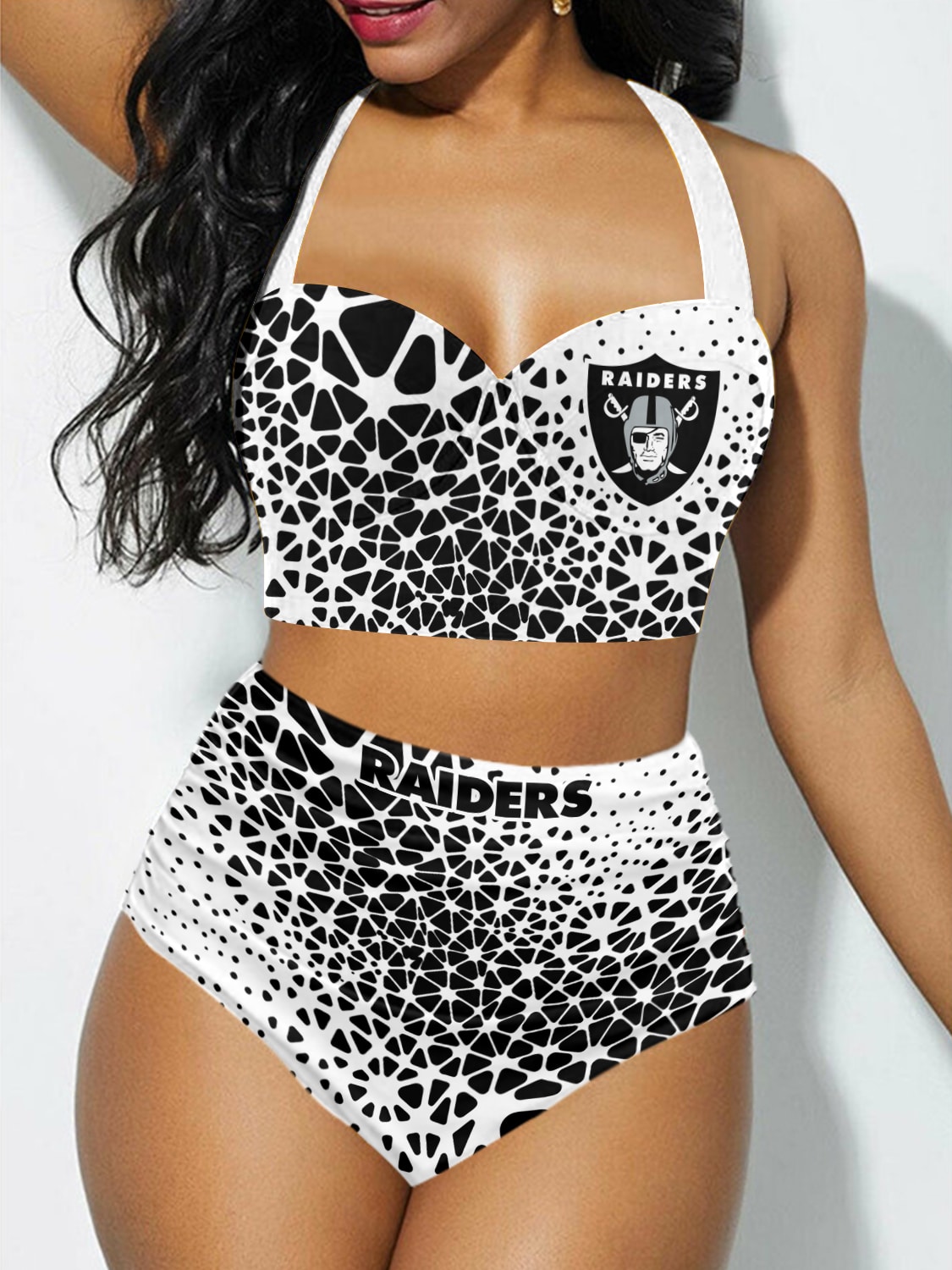 Las Vegas Raiders Sexy Print Bikini Swimsuit St1559