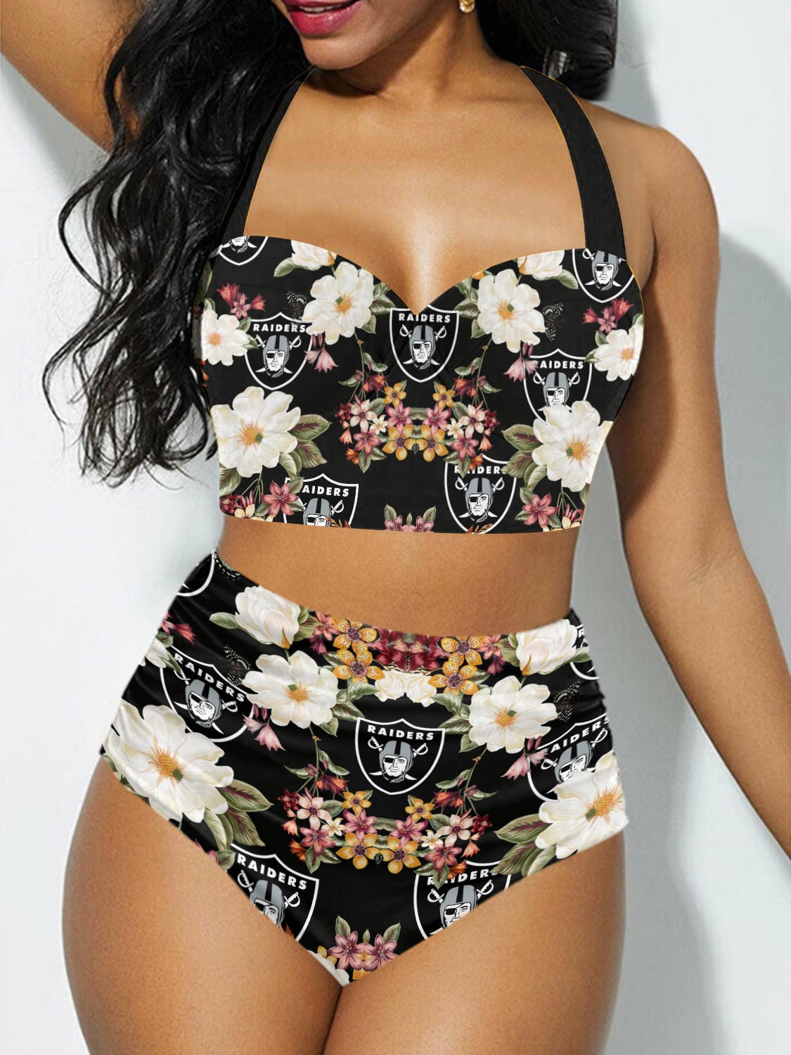 Las Vegas Raiders Sexy Print Bikini Swimsuit St4072