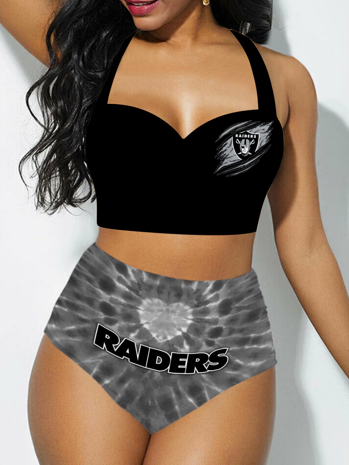 Las Vegas Raiders Sexy Print Bikini Swimsuit St4548
