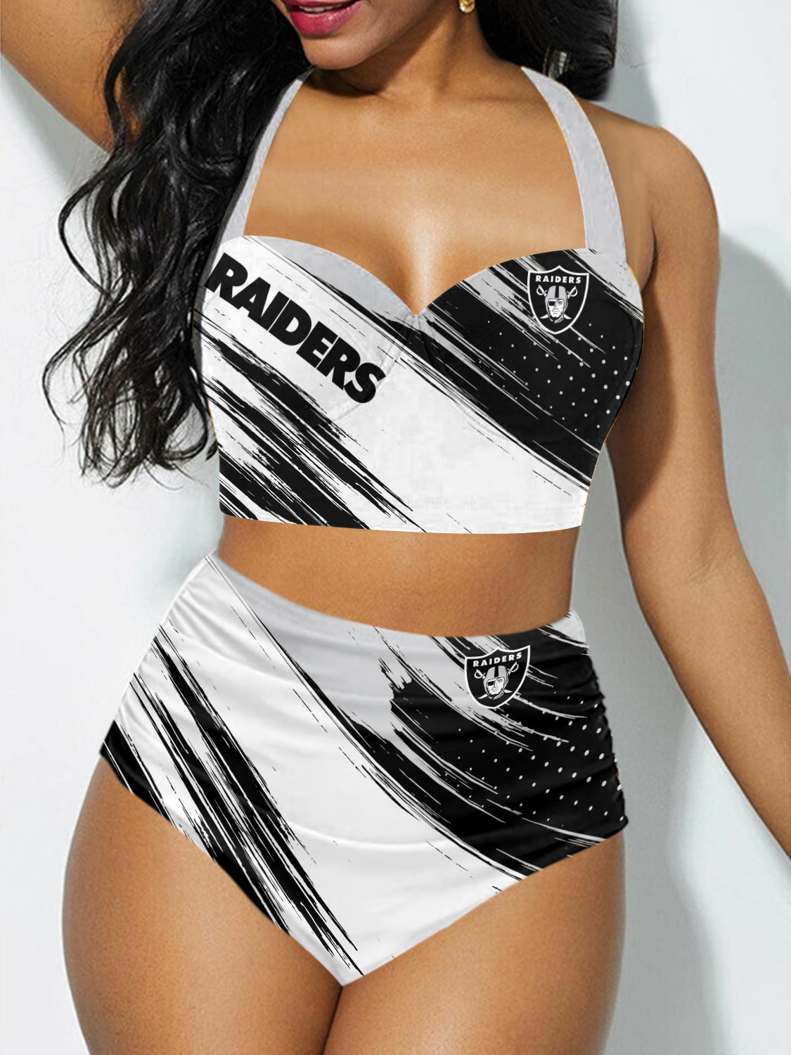Las Vegas Raiders Sexy Print Bikini Swimsuit St6303