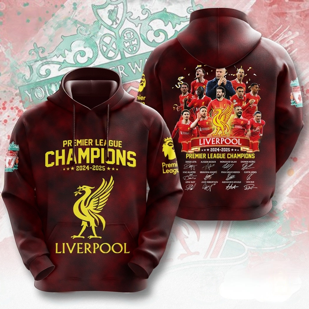League Champions 2024-2025 Liverpool Signature Hoodie Liverpool Champions Hoodie 2025