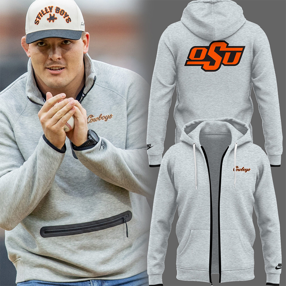 Limited Edition OSU Cowboy Gray Zip Hoodie
