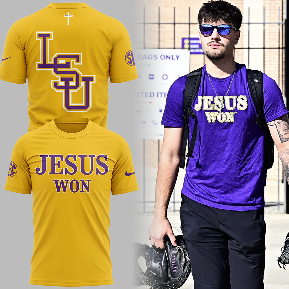 Limited Edition Tigers JESUS WON Yellow TShirt Gift For Friends Oregontrailrvpk Shirt