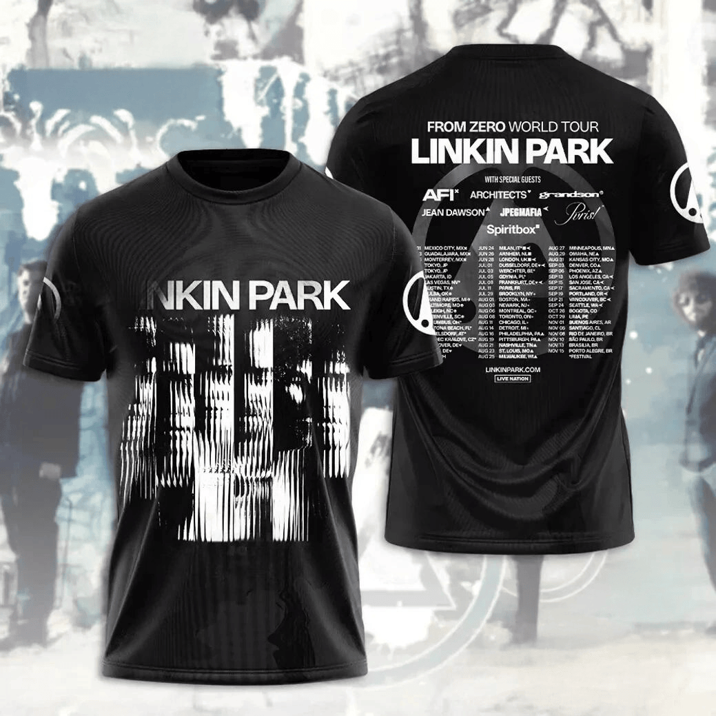 Linkin Park 2025 From Zero World Tour 3D Black T-Shirt For Husband Oregontrailrvpk Shirt