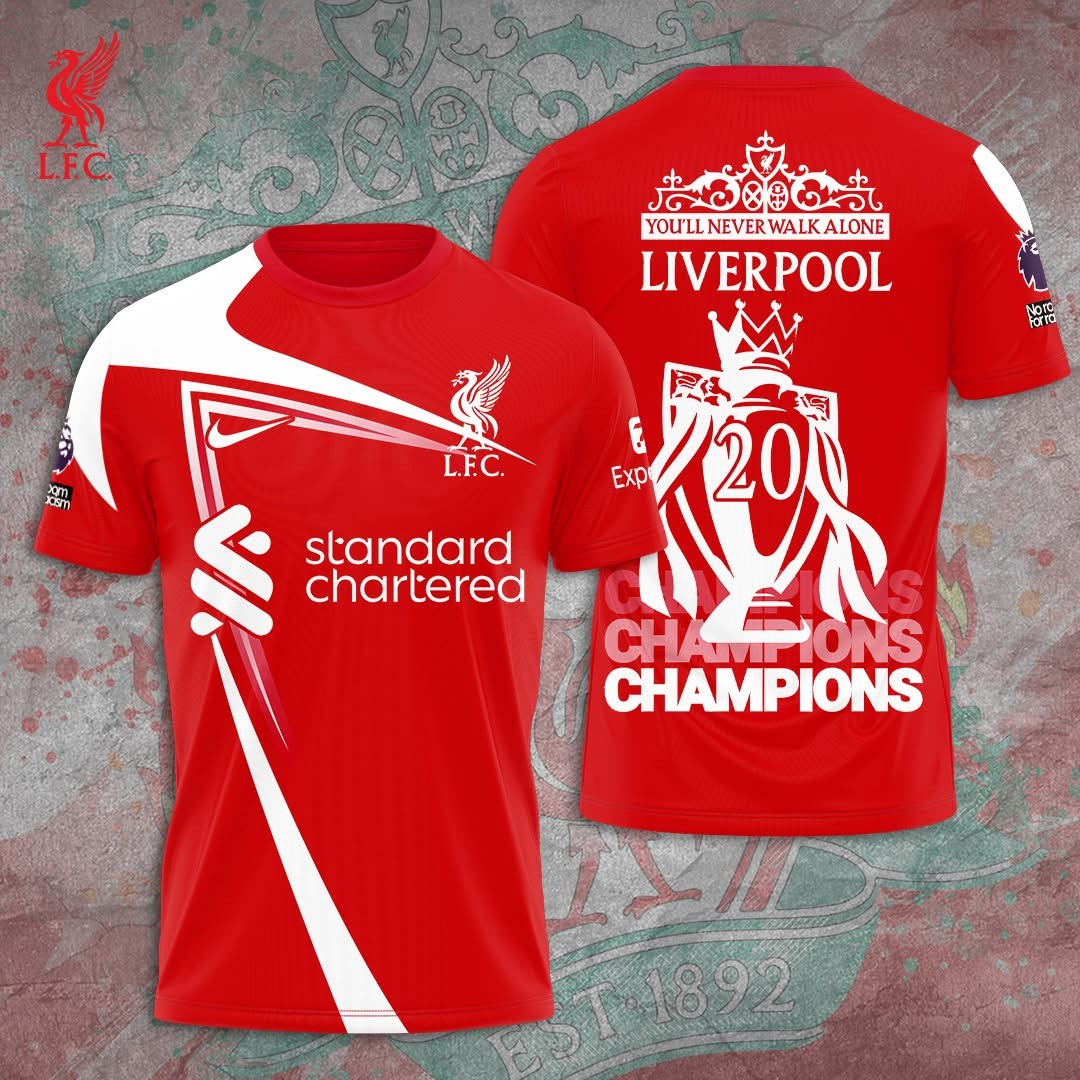Liverpool F.C. 20 Champions Shirt 2024 2025 King Of The Prem L.F.C. You'll Never Work Alone Oregontrailrvpk Shirt