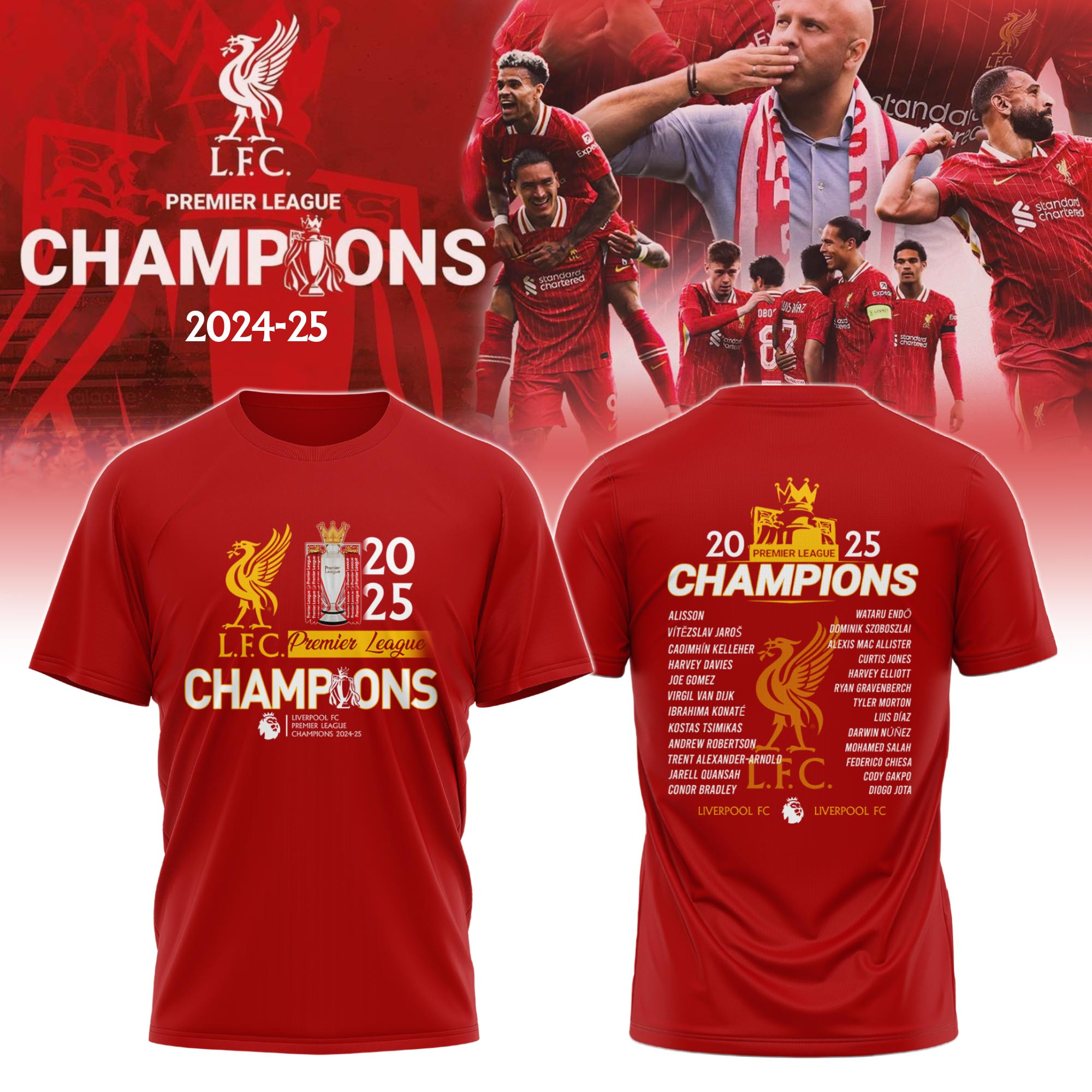 Liverpool FC 2025 Premier League Champions T-Shirt For Football Fans Oregontrailrvpk Shirt