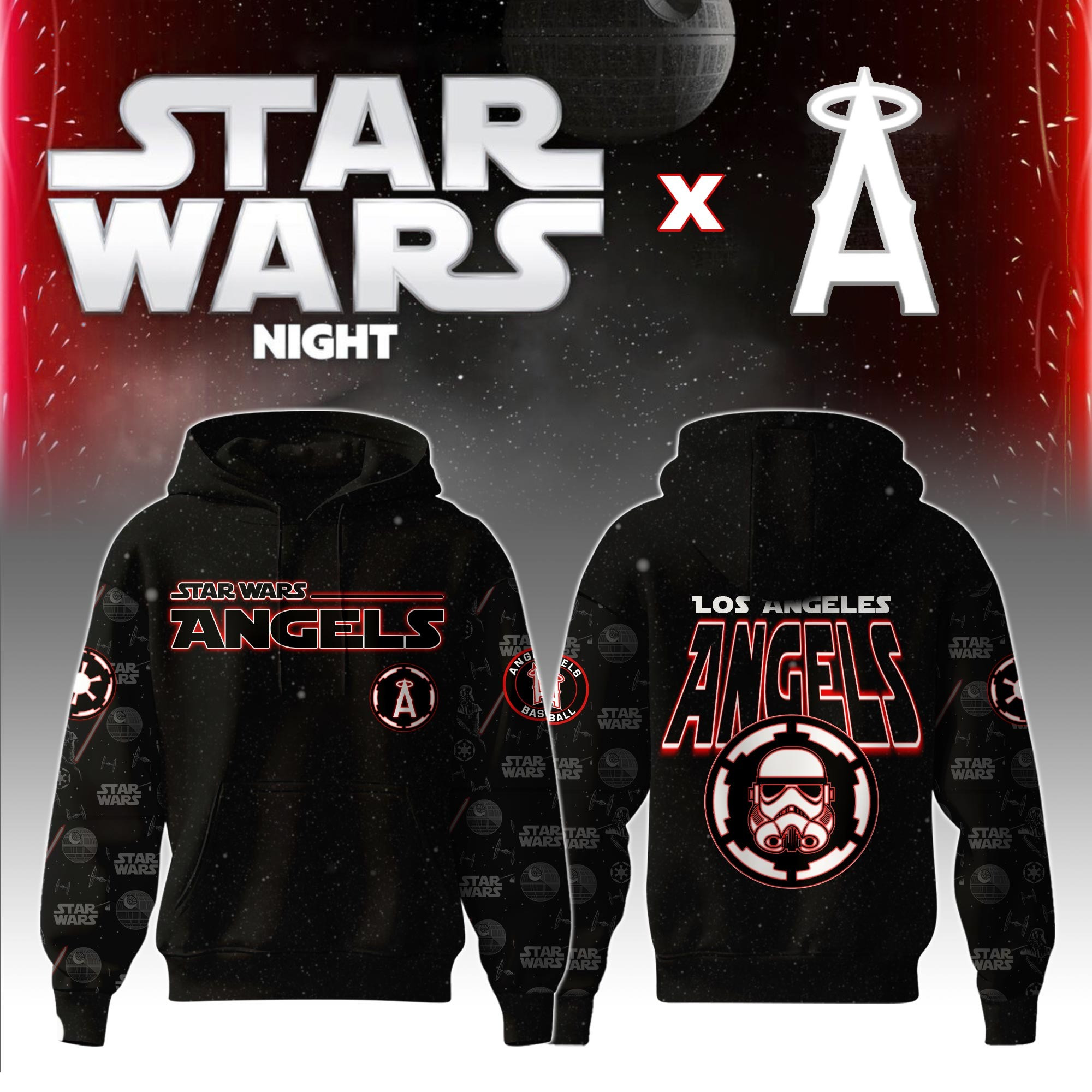 Los Angeles Angels MLB x Star War Night Special Edition Hoodie 2025 Baseball Player Gift Ideas