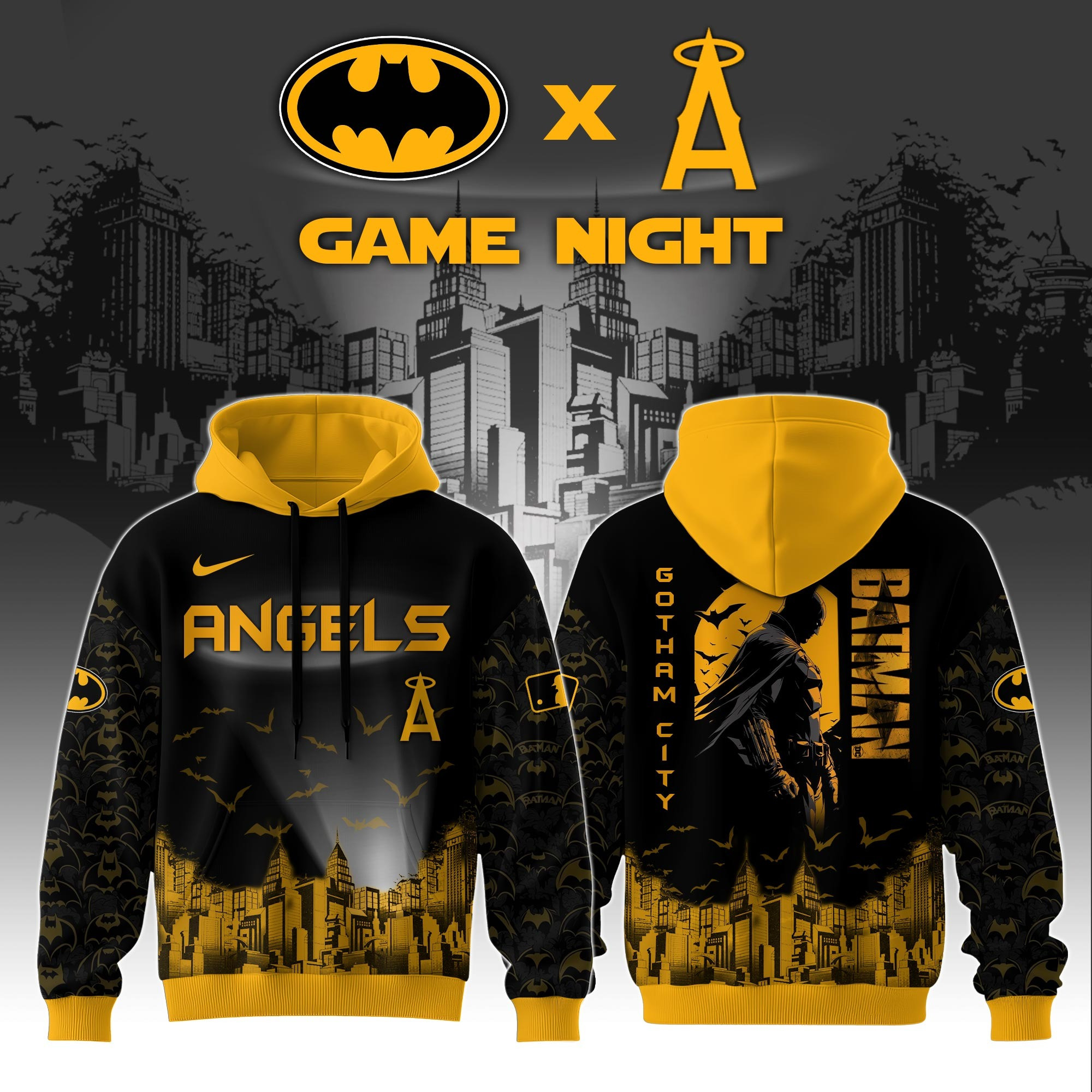 Los Angeles Angels x DC Batman Game Night Hoodie Best For Him Dad