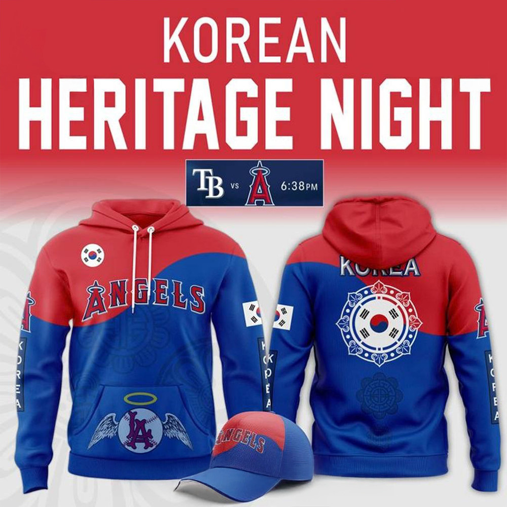 Los Angeles Angels x Korean Heritage Night 2025 Special Hoodie Baseball Player Gift Ideas