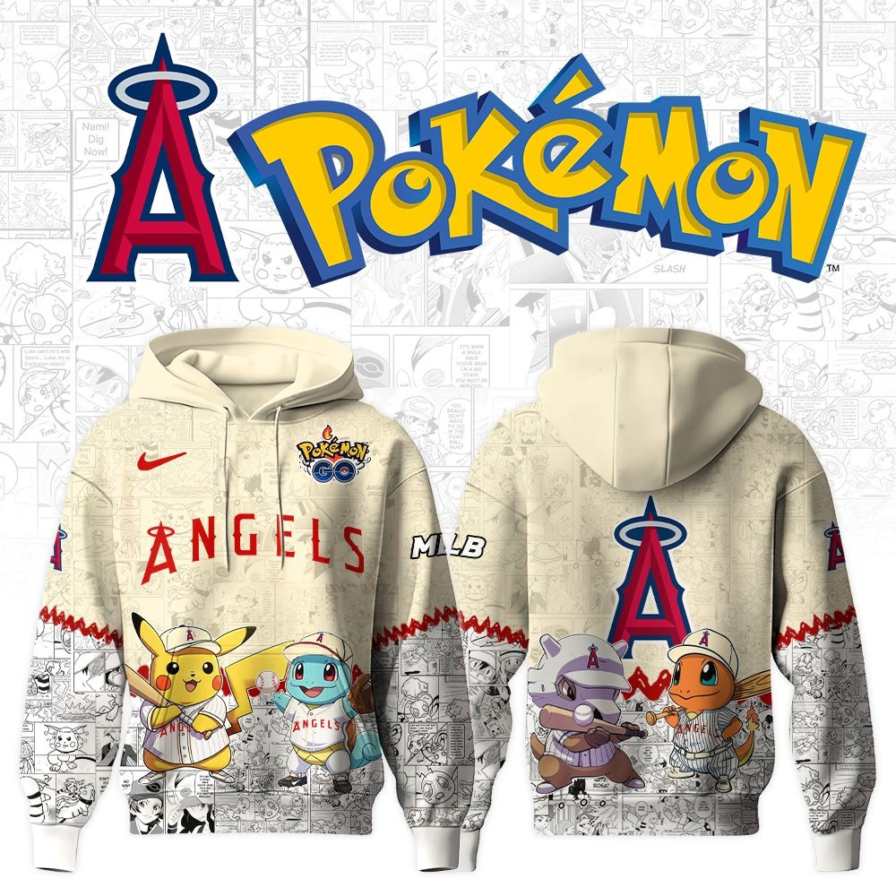 Los Angeles Angels X Pok mon Go Hoodie MLB Fan Merch For Him Her