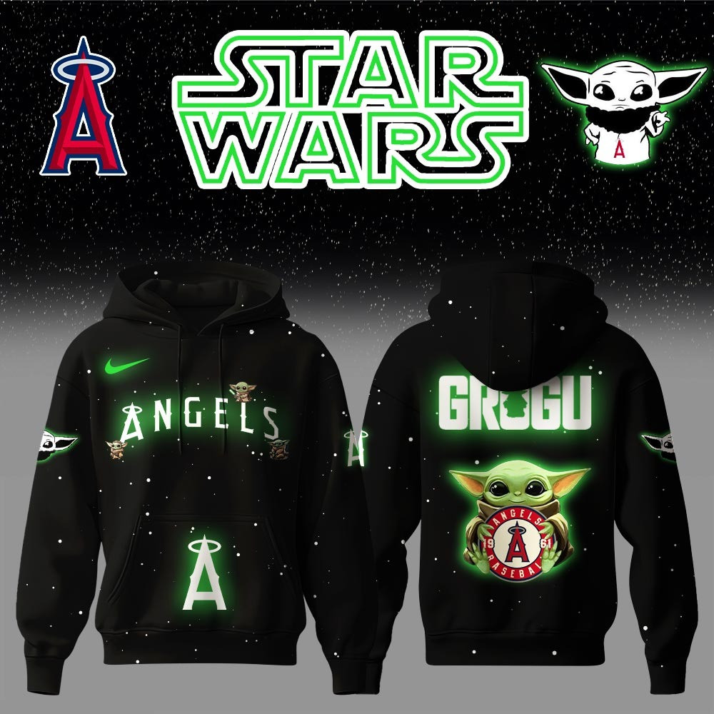 Los Angeles Angels x Stars Wars Baby Yoda Game Night Hoodie Presents