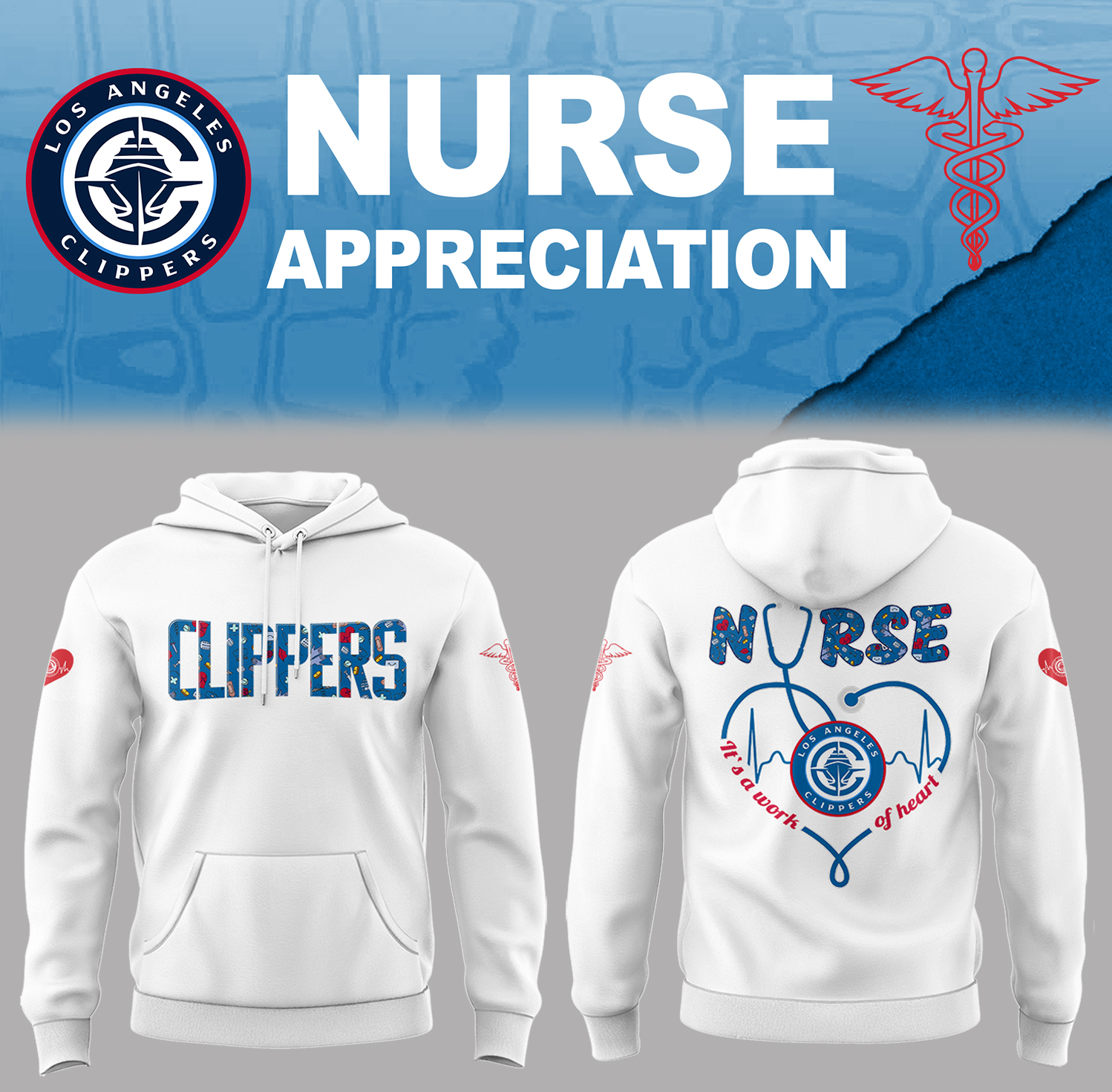 Los Angeles Clippers X Nurse Appreciation Hoodie Basketball Coaches Gifts