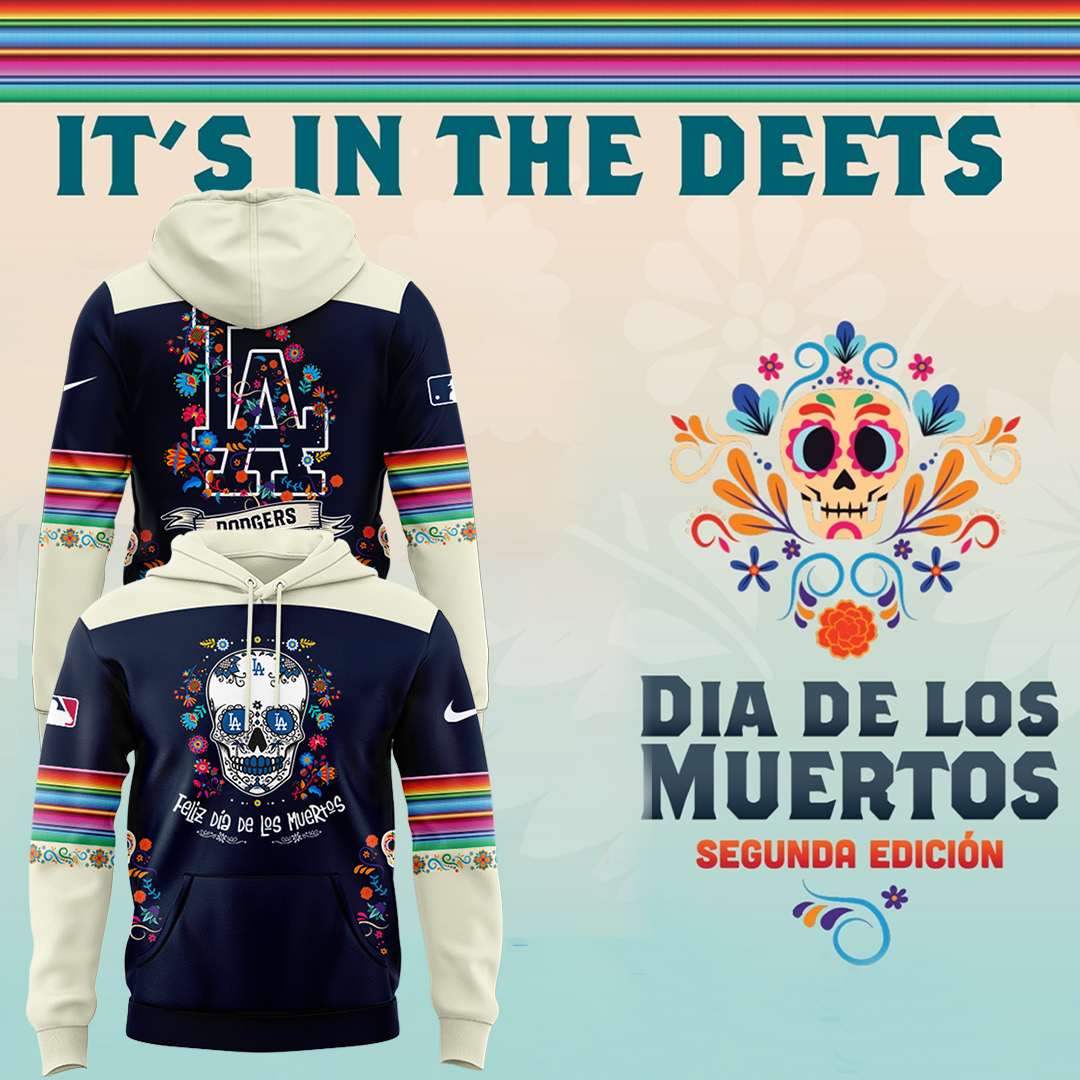 Los Angeles Dodgers Baseball Dia De Los Muertos Hoodie