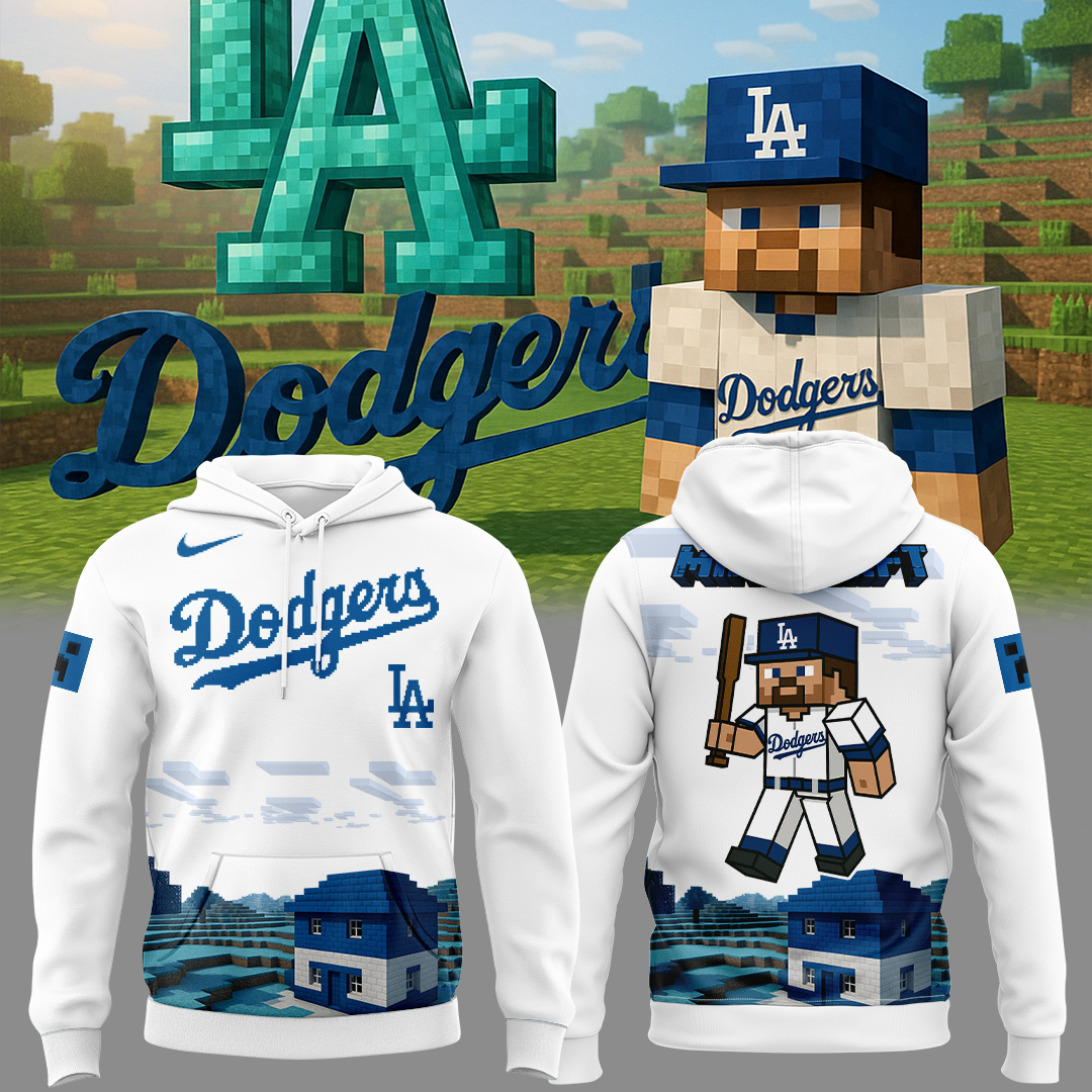 Los Angeles Dodgers Baseball Minecraft Night Hoodie Unique Baseball Gifts