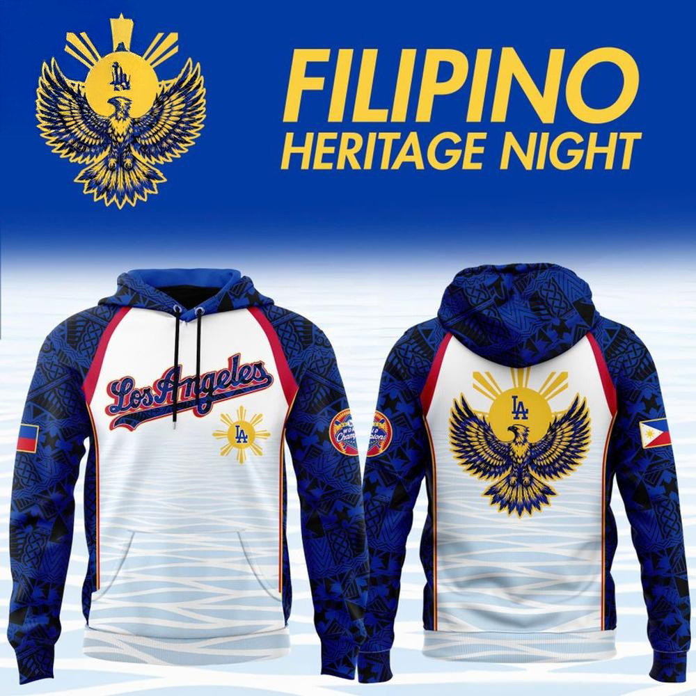 Los Angeles Dodgers Filipino Heritage Night Limited Edition Hoodie 2025 Gifts For Basketball Fan